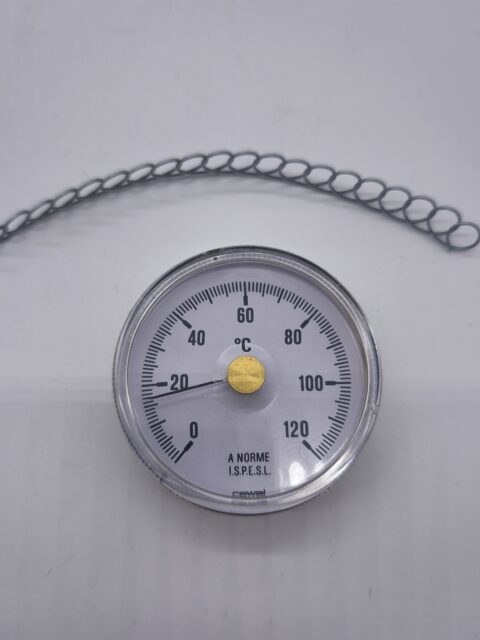 Hőmérő kör 120 °C csőre rögzithető kontakt 63MM Cewal
