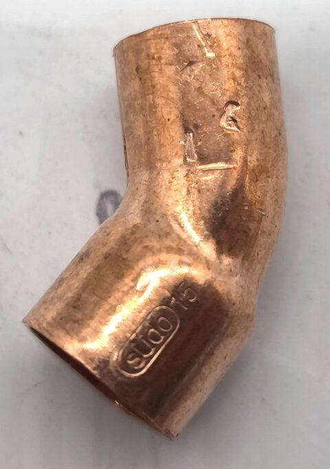 15/45° KB Réz ív
